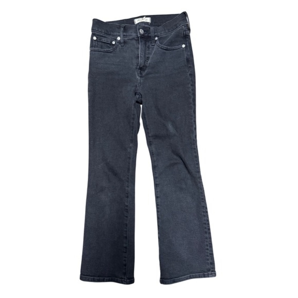 Madewell Cali Demi-Boot Jeans 26 Faded Black High Rise Stretch Flare Denim